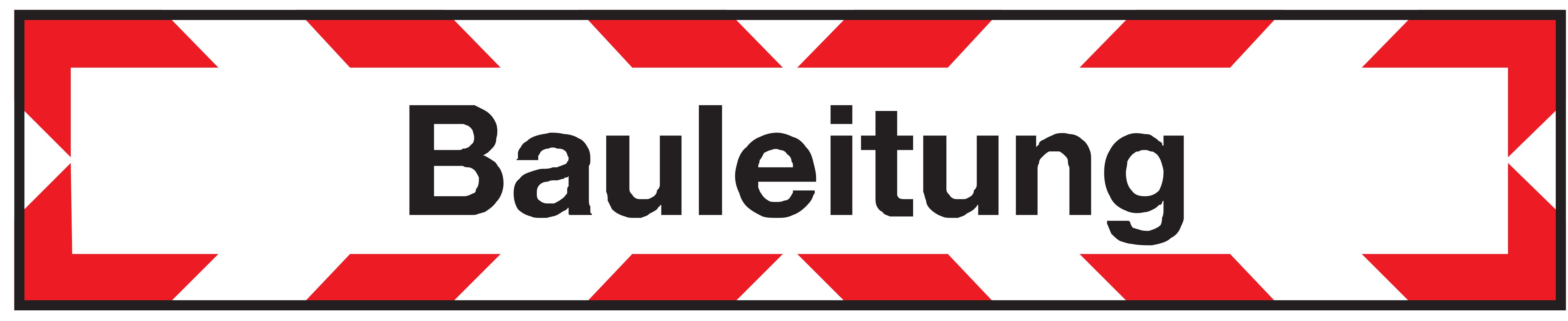 Verkehrsschild Bauleitung m. Saugfüßen 100x490 2mm Kunststoff